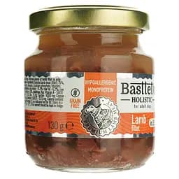 Вологий корм для собак Basttet`o Holistic шматочки філе ягня в желе 130 г скло - мініатюра 2