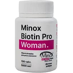 Добавка дієтична MinoX Biotin Pro Woman для росту волосся 100 таблеток