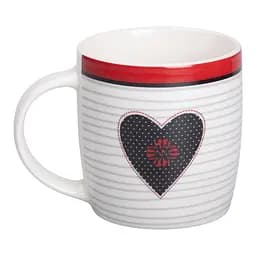 Чашка порцелянова I love you 400 мл, білий з чорним Liling Rongxiang Ceramic RX-N240147WB