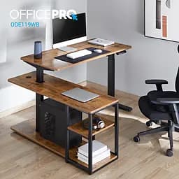 Комп'ютерний стіл OfficePro з електрорегулюванням висоти коричневий (ODE119WB) - мініатюра 17