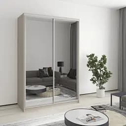 Шафа-купе дводверна MebelStar Стандарт AL 2 Дзеркала 140x60x210 см Кашемір (MBS-2544)