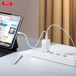 Мережевий зарядний пристрій XO CE13 (EU) 65W GaN tech fast charging (2USB-C 65W/1USB-A 22.5W) Білий - мініатюра 3