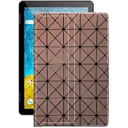 Чохол StatusCASE з екошкіри для планшету Umax VisionBook 10A LTE Коричневий ромб