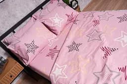 Комплект постільної білизни Moon&Star Бязь Gold Люкс Alpha Pink Дитячий 110x140 см наволочки 2x50x50 см - мініатюра 4