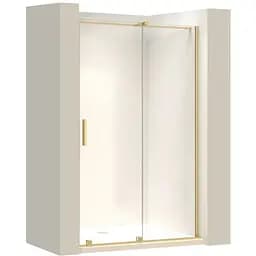 Душові двері Rea Montana 100 розсувні brashed gold KPL-K6389, універсальні, прозорий, золотий