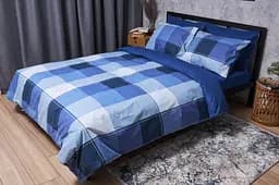 Комплект постельного белья Moon&Star Бязь Gold Люкс Finland Blue двуспальный 175х210 наволочки 4х70х70