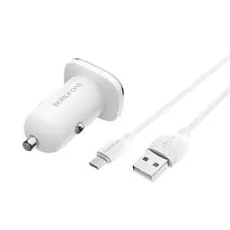 Автомобильное зарядное устройство для BOROFONE BZ12 Lasting 2USB/2.4A+ Cable Micro белый