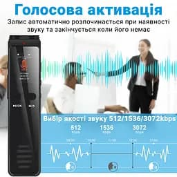 Цифровий блютуз диктофон для запису телефонних розмов Savetek GS-R29, 32 Гб пам'яті, bluetooth (101015-32) - мініатюра 4