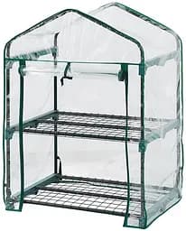 Парник складаний Neo Tools 95х69х49, 2 полиці, ПВХ плівка, прозорий