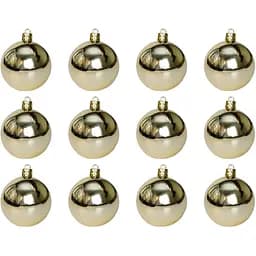 Набір ялинкових куль Linhai 12 шт D6 см шампань глянець пластик (892081)