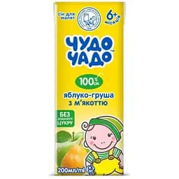 Сік Чудо-Чадо Яблучно-грушевий з м'якоттю, 200 мл