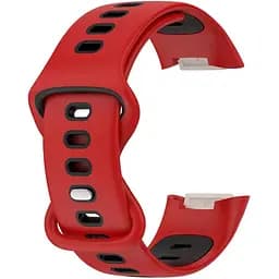 Силіконовий ремінець Primolux Sport для фітнес браслета Fitbit Charge 5/Charge 6 Red Black/розмір М