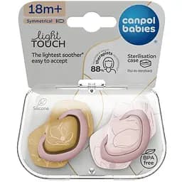 Пустушка Canpol babies Gold силіконова симетрична 18+ міс. 2 шт. помаранчева з рожевим (22/666_pin)