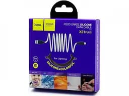 Кабель Hoco X21 Plus Silicone charging cable Lightning 2 м Чорний Білий - мініатюра 2