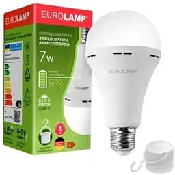 Лампочка Eurolamp A60 7W 4000K 1200mAh (LED-A60-07274(EM)AV)