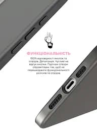 Силиконовый чехол для Apple iPhone 15 Pro, ICON2 Case, серый, противоударный, панель, защита всего корпуса, матовая поверхность Soft Touch, выступает над дисплеем, совместим с защитными стеклами и пленками, с микрофиброй, ArmorStandart (ARM70521) - мініатюра 4