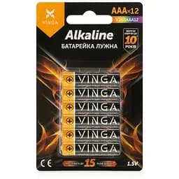 Батарейка AAA LR03 Alkaline 12pcs Blister Vinga (VJABAAA12) - мініатюра 1