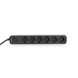Мережевий подовжувач Videx Oncord з/з 6 п 3 м (3x1.5 мм) з кнопкою чорний (VF-PD63G-B) - мініатюра 2