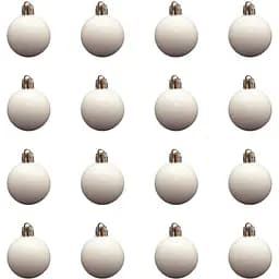 Набір ялинкових куль Devilon 16 шт D4 см білий глянець пластик (250935)