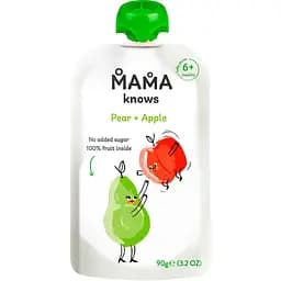 Пюре Mama knows из груш и яблок без сахара 90 г