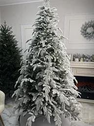 Литая Бельгийская елка с густой хвоей (Заснеженная) 1.6м