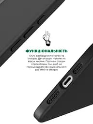 Силиконовый чехол для Apple iPhone 15 Pro Max, ICON2 Case, черный, противоударный, панель, защита всего корпуса, матовая поверхность Soft Touch, выступает над дисплеем, совместим с защитными стеклами и пленками, с микрофиброй, ArmorStandart (ARM70528) - мініатюра 4