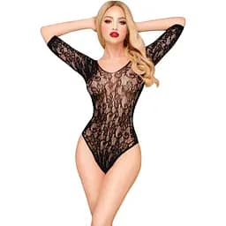 Боди Penthouse Midnight Visit Black глубокая горловина вырез на спине рукава XL