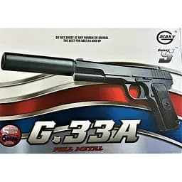 Іграшковий пістолет на кульках Galaxy "Пістолет TT" G33A ТТ метал c глушником чорний - мініатюра 2