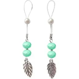 Сексуальні прикраси для сосків Art of Sex Nipple Jewelry Leaf із листочком, колір м'ятний