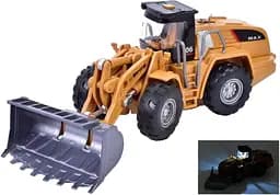 Строительная техника металлическая, инерция, масштаб 1:32, подвижные детали, звук, свет, резиновые колеса (В ассортименте)