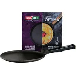 Блинница Brizoll Optima-Black чугунная с ручкой 24х1.5 см (O2415-P1)