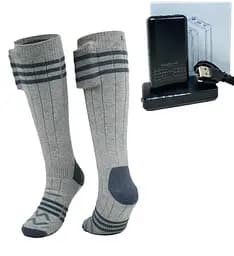 Носки с подогревом ZBHSWZ06 с блоком питания 4000mAh 38-44р. (Серые)