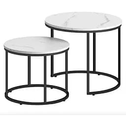 Комплект журнальних столиків Leobert Oreo круглий мармур