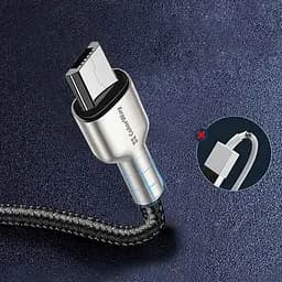 Кабель ColorWay USB - micro USB (M/M), Metal Head, 2.4 А, 1 м, Black (CW-CBUM046-BK) - мініатюра 3