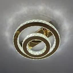 Стельова LED-люстра з кільцями для спальні Linisoln 7708-2A GD золото 60 Вт 45-25 см до 15 м2