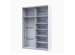 Шафа-купе Doros G-Caiser 2 ДСП/3 частини 160х60х240 см Білий (42002104) - мініатюра 9