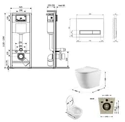 Набір Q-tap Nest 4 в 1 підвісний унітаз Robin Ultra Quiet 520x365x365 + комплект інсталяції QT13332381AW47505 - мініатюра 8
