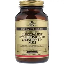 Глюкозамин, гиалуроновая кислота, хондроитин Solgar Glucosamine Hyaluronic Acid Chondroitin МСМ 60 таблеток