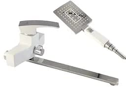 Смеситель для ванны длинный гусак белый/хром Ø35 Gappo Jacob 1/8 G2207-7 Белый