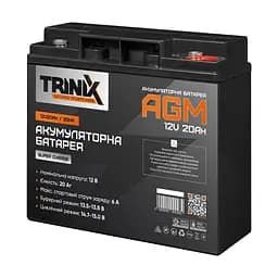 Акумуляторна батарея 12В 20Аг Trinix 12V20Ah/20Hr Super Charge AGM свинцево-кислотна (44-00049)