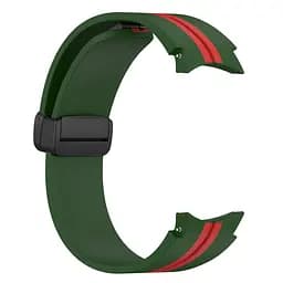 Ремінець для Samsung Galaxy Watch 5 44mm - зелено-червоний ширина кріплення 20мм силікон Watchbands Cls-line-black (W36-0WB91937766) - мініатюра 2