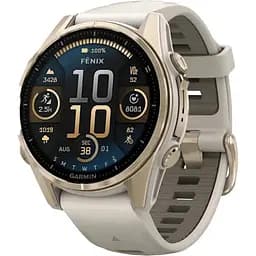 Спортивные часы Garmin Fenix 8 43 мм AMOLED Sapphire Soft Gold с Fog Gray/Dark Sandstone S. Band (010-02903-10/11)