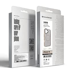 Чехол для Apple iPhone 16, Uniq MagCase, бежевый, противоударный, панель-накладка с MagSafe, ударопрочный TPU+PC, с магнитом MagSafe, поддержка полноценной беспроводной зарядки, ArmorStandart (ARM79498) - мініатюра 6