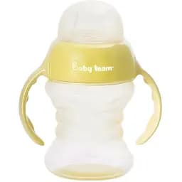 Поильник-непроливайка Baby Team со спаутом и ручками 6+ мес. 180 мл желтый (5022_желтый)