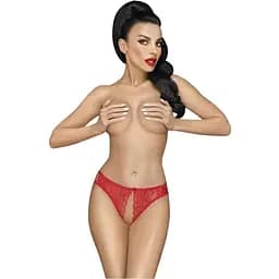 Трусики-тонг Penthouse Naughty Valentine Red кружево открытый доступ к интимным зонам M/L