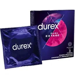 Презервативи рельєфні з анестетиком Durex Dual Extase 3 шт.