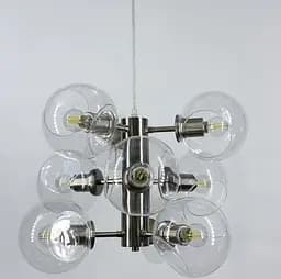 Ексклюзивна люстра в трендовому кольорі корпусу Satin Nickel Line.F MD 9050-9