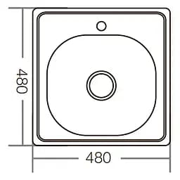 Мийка кухонна ZERIX Z4848-06-160E satin (ZM0557) - мініатюра 4