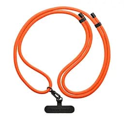 Універсальний ремінець-шнурок для смартфона, Rope, black tangerine, нейлоновий, міцний, регульований по довжині, з тримачем для чохлів з вирізом для зарядки, кросбоді, підходить для носіння на шиї та через плече, ArmorStandart (ARM76094) - мініатюра 2