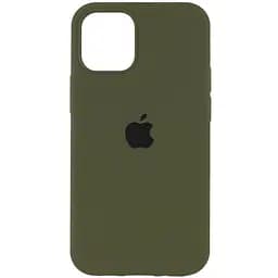 Чохол Silicone Case Full Protective (AA) для Apple iPhone 12 Pro / 12 (6.1) Зелений / Dark Olive